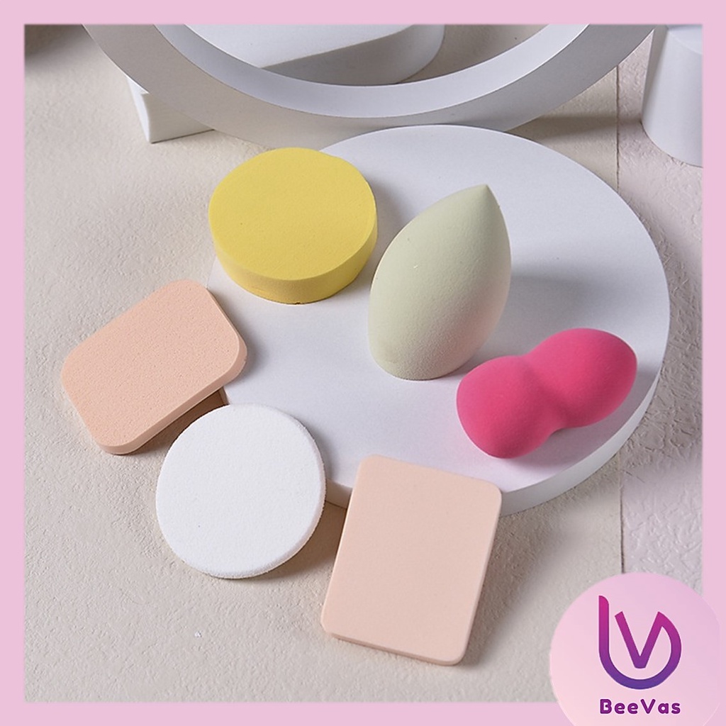 BV.ID SM623 Beauty Blender Spons Make Up Isi 6 in 1 Sponge Foundation Lembut Warna Random