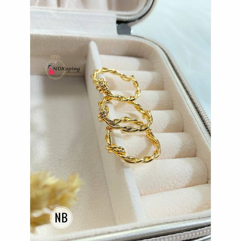 Cincin Simple Gold Wanita Xuping Plain Ulatan Tali String Cord N24112103