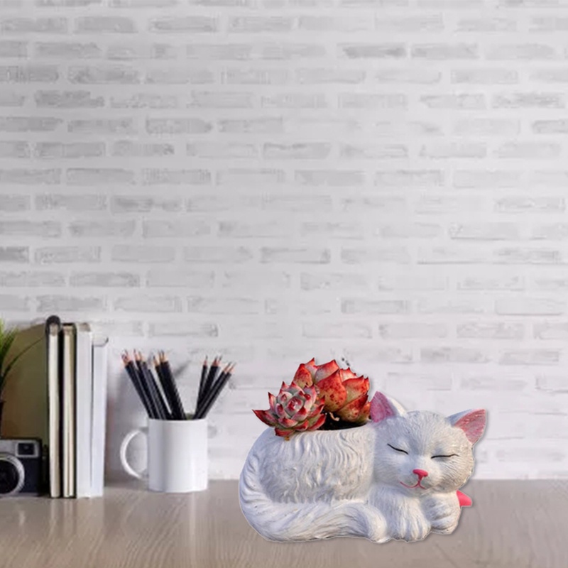 Siy Cetakan Pot Bungatanaman Bahan Silikon Desain Kucing Untuk Dekorasi Diy