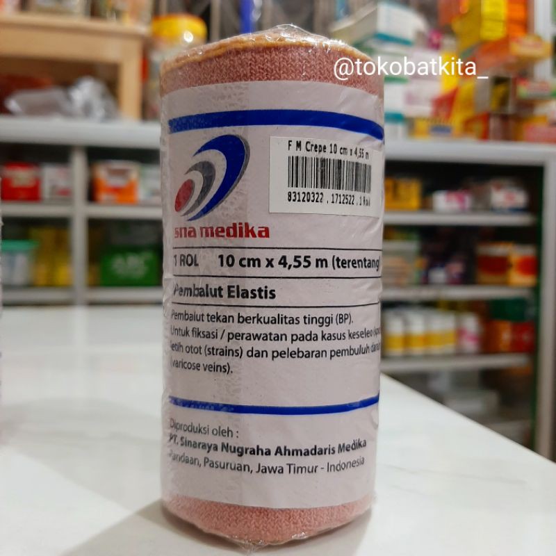 [UK=10cm x 4,55M] PERBAN COKLAT + PENGAITNYA / BANDAGE ELASTIS/PATAH TULANG CIDERA KESELEO TERKILIR