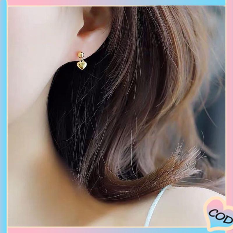 COD❤️ Anting Cinta Kecil Tetesan Air Kecil Berbentuk Hati Desain Niche Anting Sederhana Kelas Atas-A.one