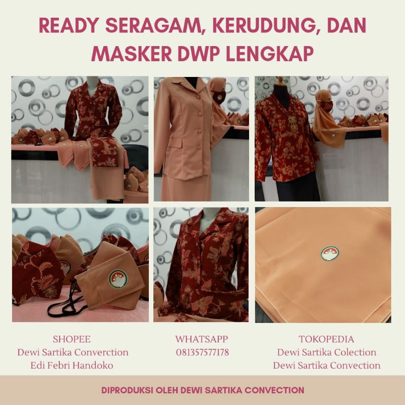 Seragam Batik DWP murah furing non furing Dharmawanita Persatuan terlaris/ Blazer Dwp free masker