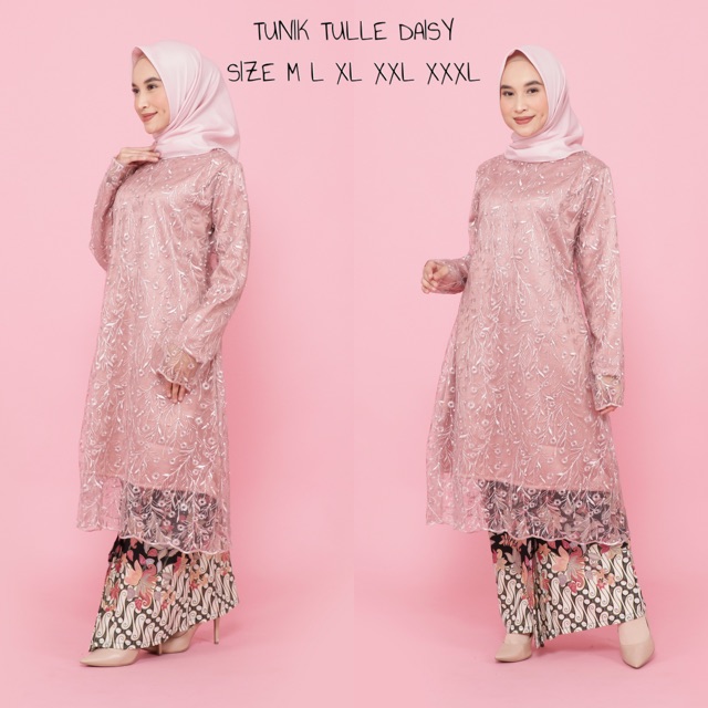 KEBAYA TUNIK TULLE DAISY WITH ROK SPAN LURUS / KEBAYA MODERN / KEBAYA TUNANGAN / KEBAYA BRIDESMAID