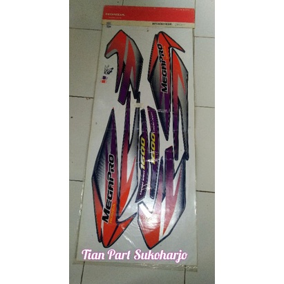 Striping Megapro lama 2001 warna ungu original Honda genuine part