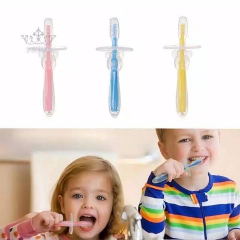 Sikat Gigi Bayi Silicon Finger Tooth Brush Pembersih Mulut Bayi