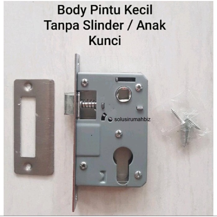 body pintu kecil 9cm + plat + sekrup tanpa silinder anak kunci bodi