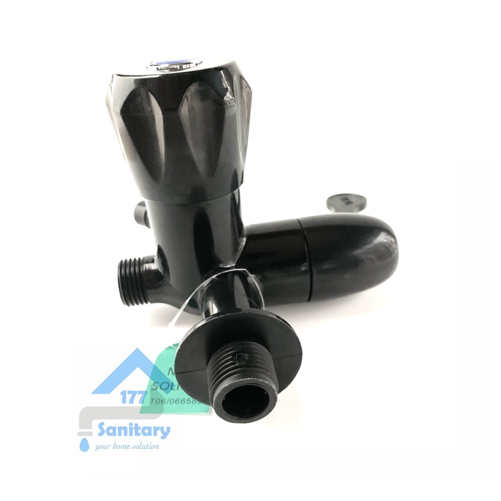 Kran CABANG Plastik PVC Soligen HITAM S13- Keran Air Shower double kombinasi bak dua mesin cuci /L50