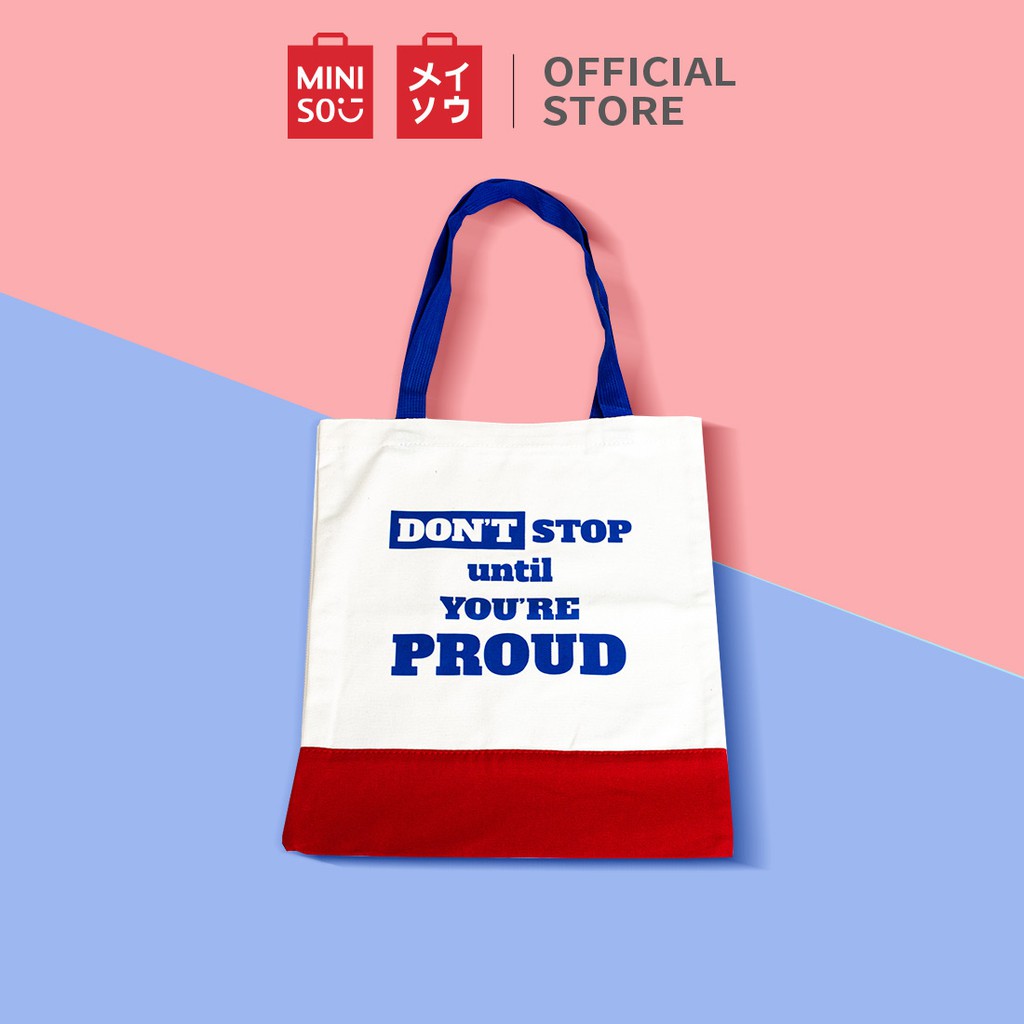 MINISO Totebag Tas Tote  Tas Belanja  Shopping Bag  Canvas 