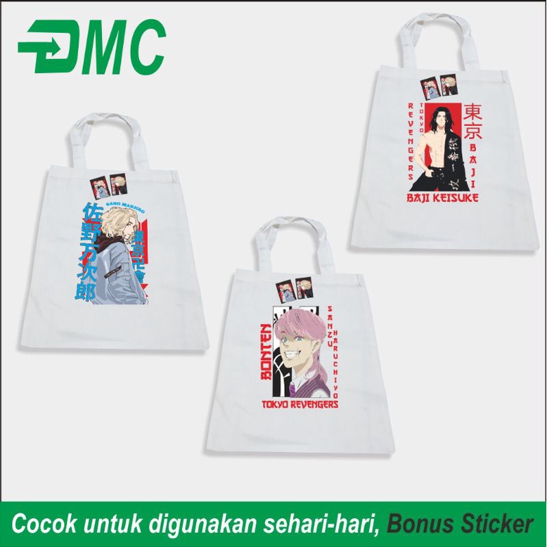 Tas Tote Bag Anime Tokyo Revengers Mikey Baji Bonten Takemichi Chifuyu