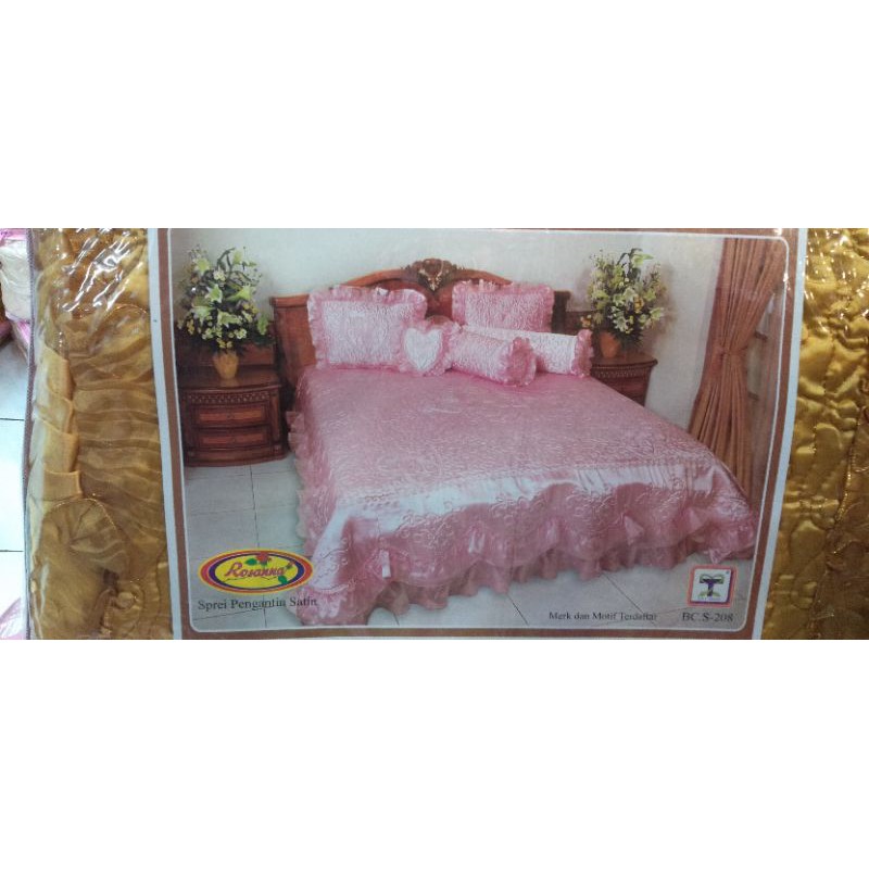 Bedcover Pengantin Satin Rosanna
