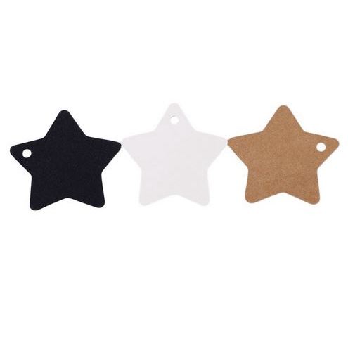 Paper Hang Tags - Star Shape Blank Tag Kraft Dia.6cm (10pcs)