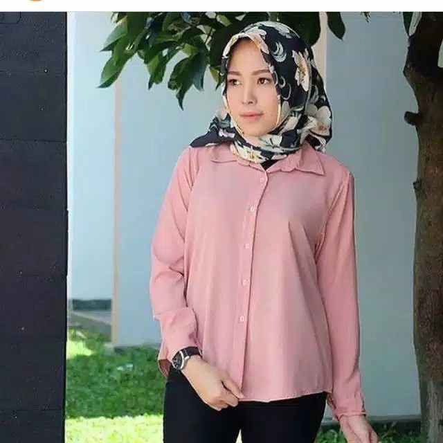 BLOUSE WANITA SIMPLE BASIC KEMEJA POLOS