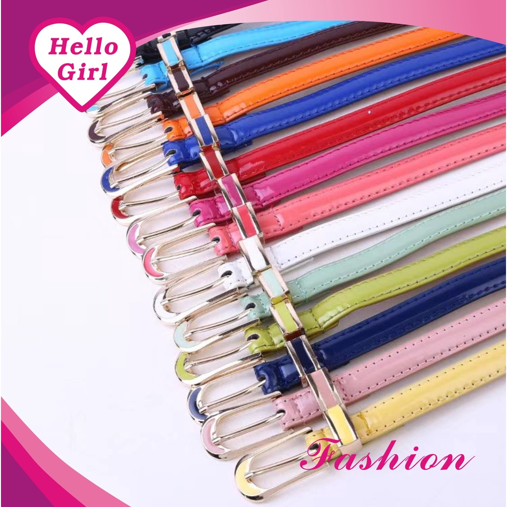 (Hello Girl) YD11 Ikat Pinggang Wanita Slim Polos With Buckle Korea Import