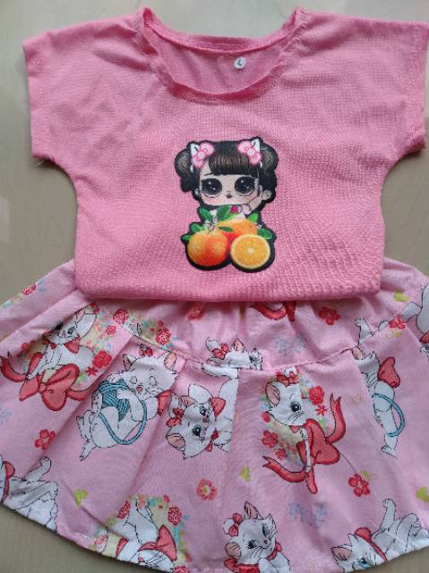 Set kaos dan rok usia 6 bulan- 2thn