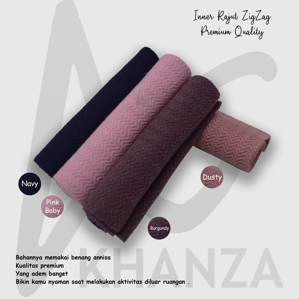 Inner Rajut Zigzag Premium Knit Bandana Ciput Rajut Dalaman Hijab