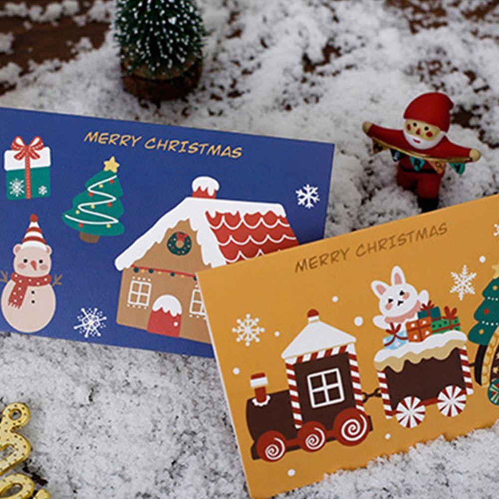 Top Christmas Greeting Card Natal Stiker Tahun Baru Bronzing Wishes Card Kartu Ucapan Harapan