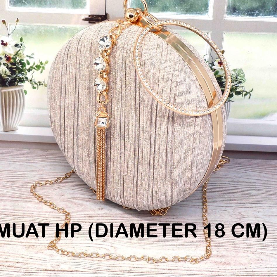 Tidak Diragukan.. TAS PESTA 22075 IMPORT / TAS PESTA BULAT