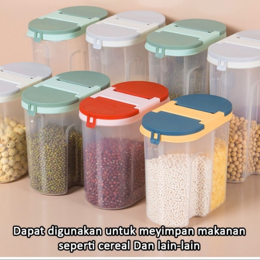 Storage Cereal Jar Food Tempat Penyimpanan Makanan Sehat Bumbu Dapur A