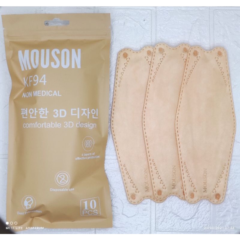 KF94 MOUSON KOREA COD MINT PEACH BLEWAH UNGU MIX EMBOSS