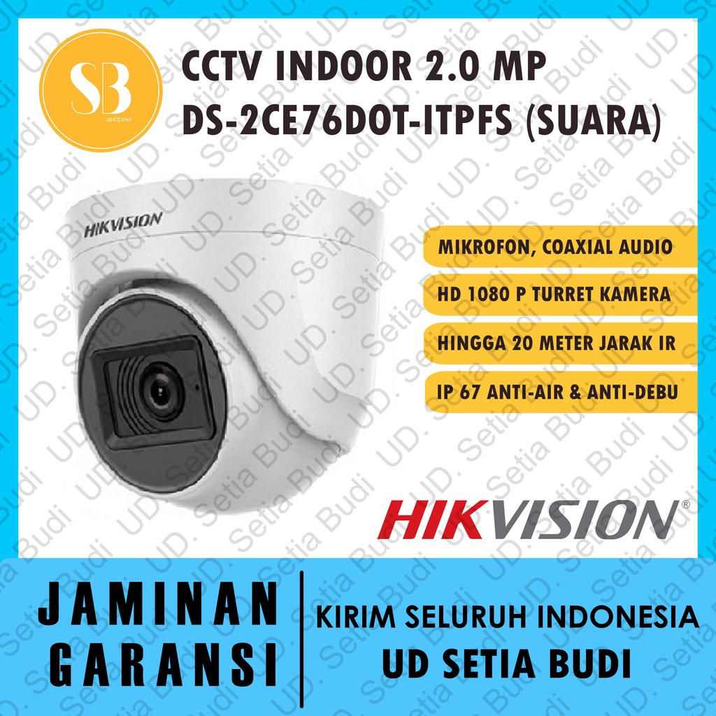 Kamera CCTV Indoor ( Suara ) Hikvision DS-2CE76D0T-ITPFS 2.0 MP