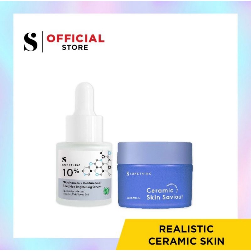 SOMETHINC REALISTIC WHITE KIT BUNDLE (10% NIACINAMIDE SABI BEET + CERAMIC SKIN SAVIIUR SERUM)