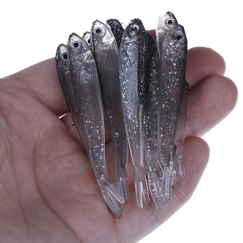 Shengyao 10Pcs New Soft Fish Umpan Pancing 7.5cm 2.3g Swimbait Fishing Lure Ikan Bass Wobbler Kail Jigging Bait Memancing Tackle