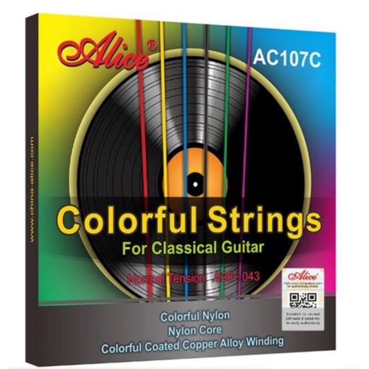 Alice Senar Gitar Klasik Alice Colourful AC107C Pelangi Rainbow Original