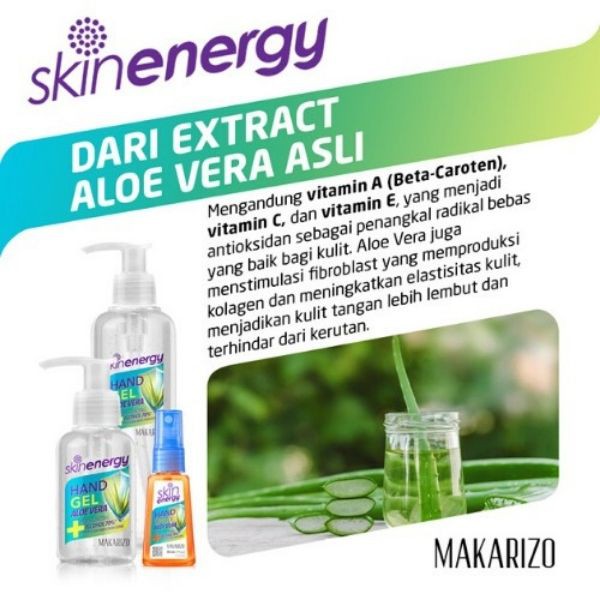 PAKET ISI 2 Makarizo Skin Energy Hand Gel AloeVera 235 mL - Hand Sanitizer Alkohol 70%-2