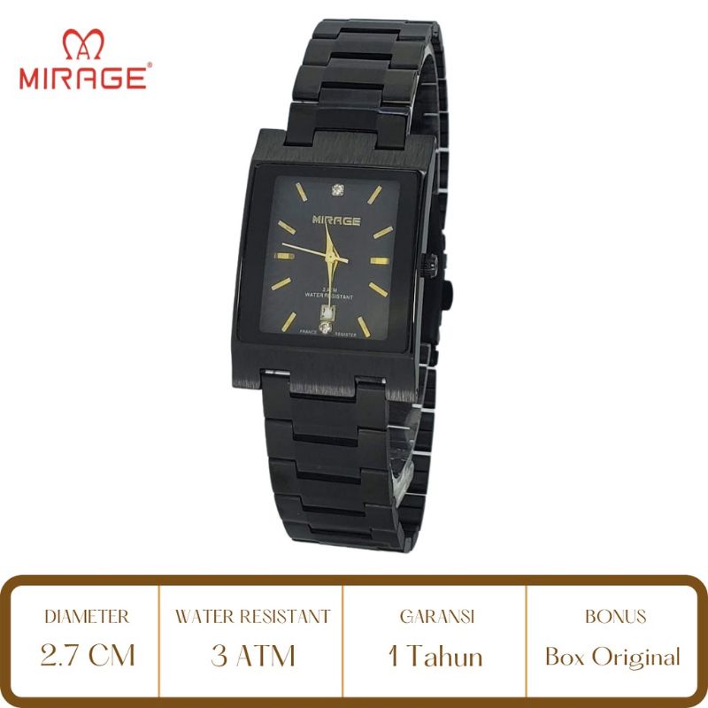 Jam tangan Mirage original wanita full hitam