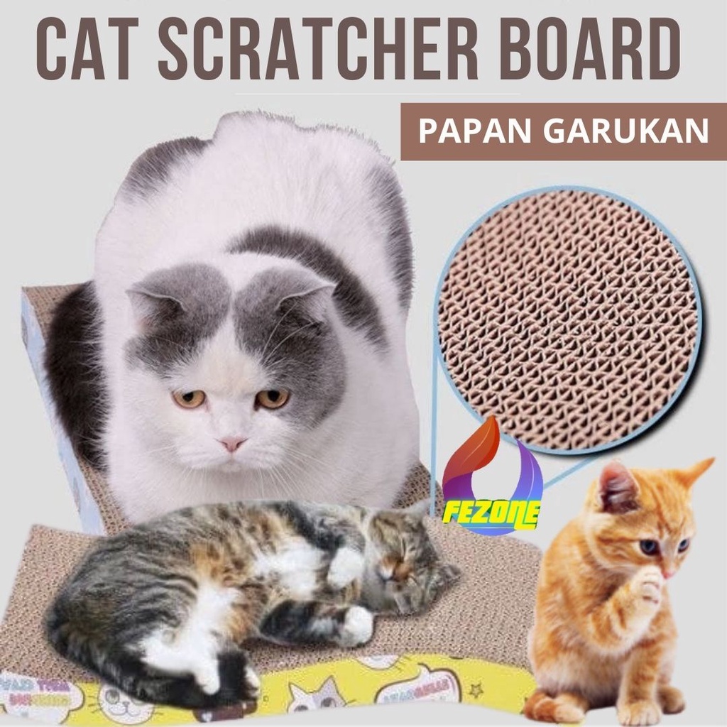 Garukan Kucing - Wavy Cat Scratcher Board FEZONE