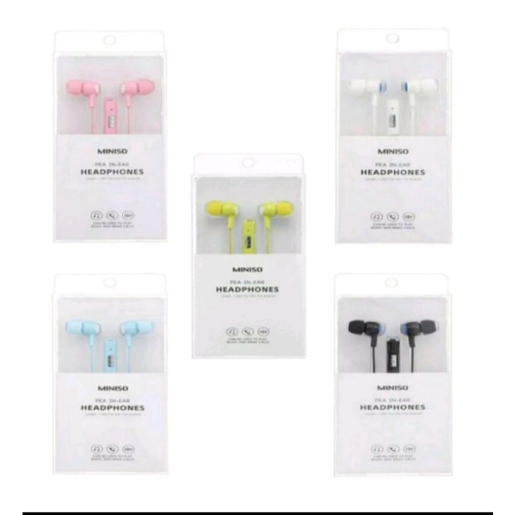 Earphone Miniso SE383 In-ear - Pink, Green + White, Blue