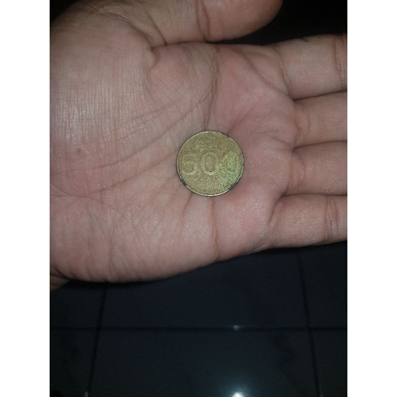 Uang kuno asli koin logam Rp.500 bunga melati tahun 1997