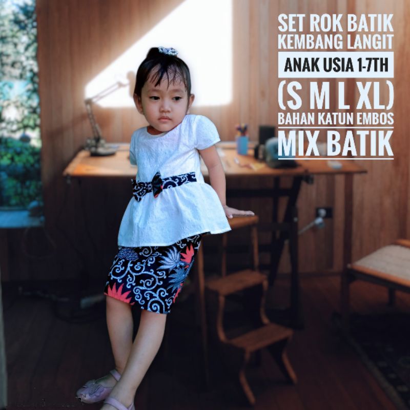 Setelan rok batik anak cewek Setelan batik anak cewek terbaru