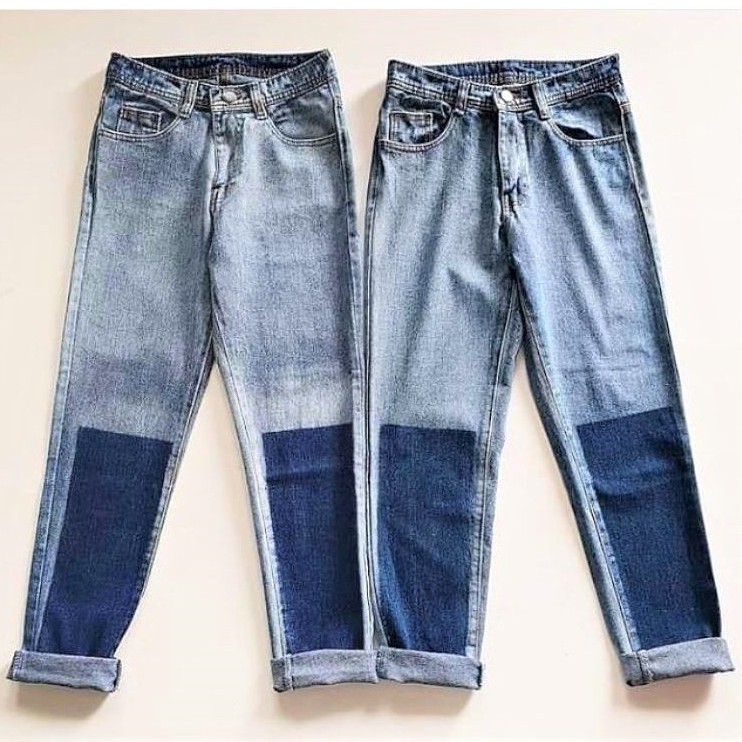 HOPYLOVY Celana  Boyfriend  Jeans  Wanita BF Naufa Shopee  