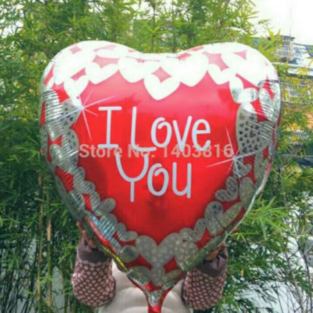 BALON FOIL HATI JUMBO PRIN I LOVE YOU