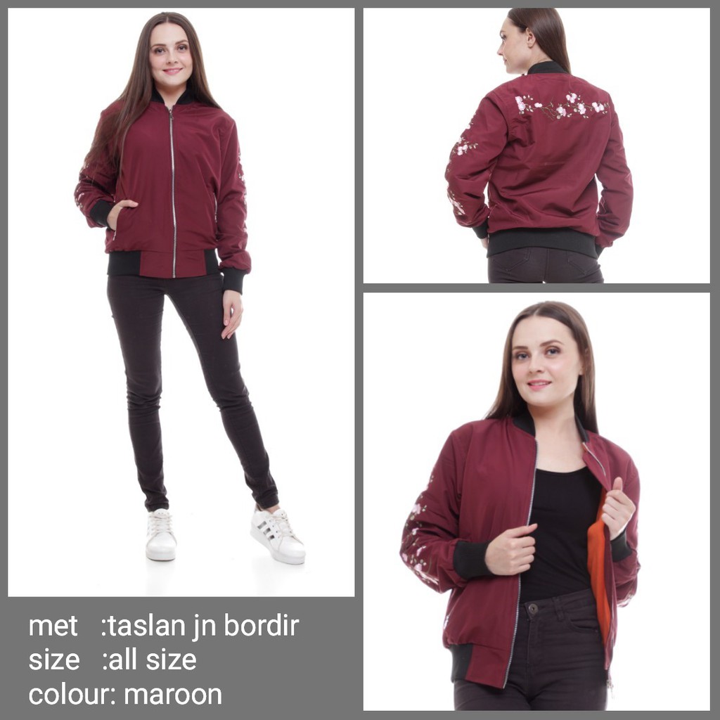 JAKET BOMBER TASLAN BORDIR WANITA