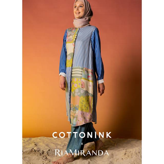 Ria Miranda x cottonink Tunik Navy Gamila