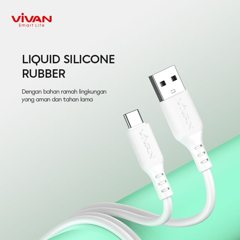 VIVAN VSC100 Kabel Data Type C 3A Quick Charge 1M - Garansi Resmi 1 Tahun