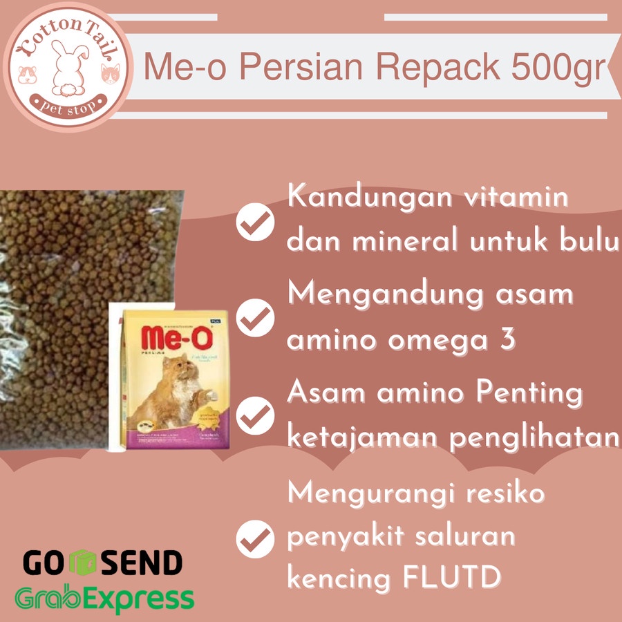 ME-O PERSIAN Makanan Kucing / Cat Food Repack 500 GRAM Premium