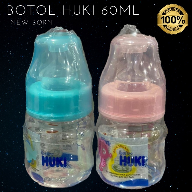 Botol Huki 60ml Susu Bayi Pentil Dot Gepeng orthodontic Perlengkapan Bayi New Born