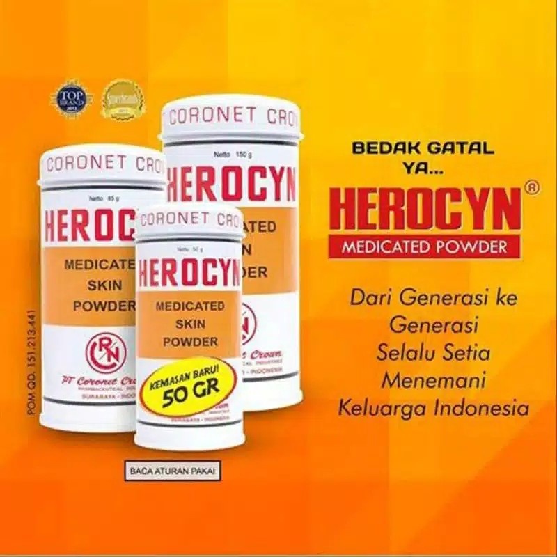 ★ BB ★ Herocyn Bedak Obat Untuk Kulit  - 85gr - 150gr / Bedak Gatal / (Bedak alergi)