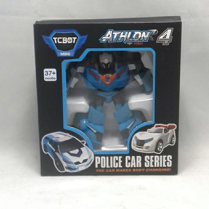 Robot Tobot Athlon Mini Police Car Series Y Biru