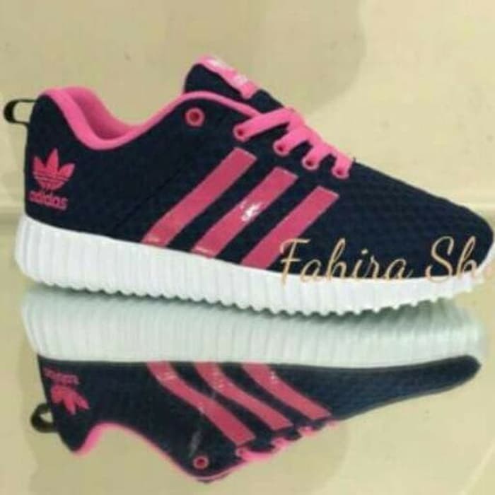 SEPATU ADIDAS YEEZY STRIP FANTA CEWEK COWOK TERMURAH - hitam pink, 37 / SEPATU WANITA