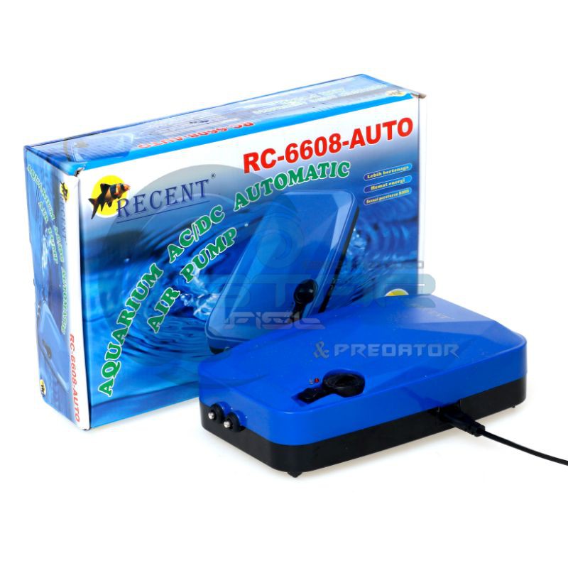 Mesin Aerator Pompa Gelembung Udara AC DC AUTO Aquarium Akuarium Kolam 2 Lubang RECENT AA 6608