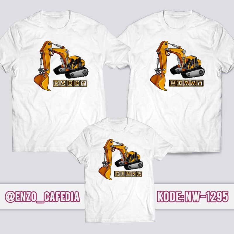 Baju Kaos Couple Keluarga Kaos Couple Family Desain Kaos Excavator Nw 1295 Gratis Custom Shopee Indonesia