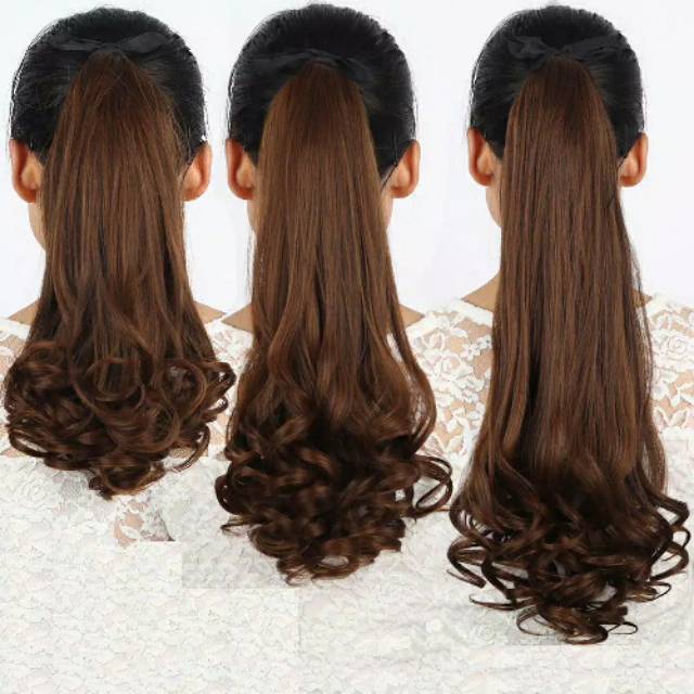 Hair clip poni pony tail ponitail korea curly tali 30cm / 38cm / 48cm / 58cm