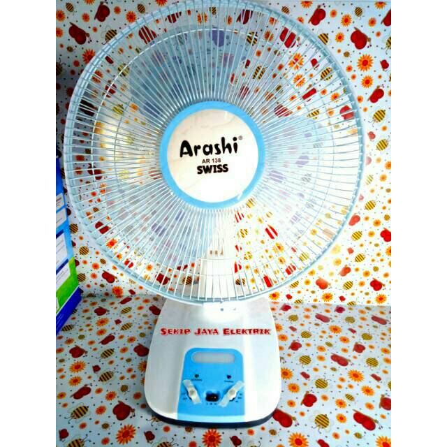 Kipas angin Cas / Emergency fan Arashi swiss 12" Ac/Dc