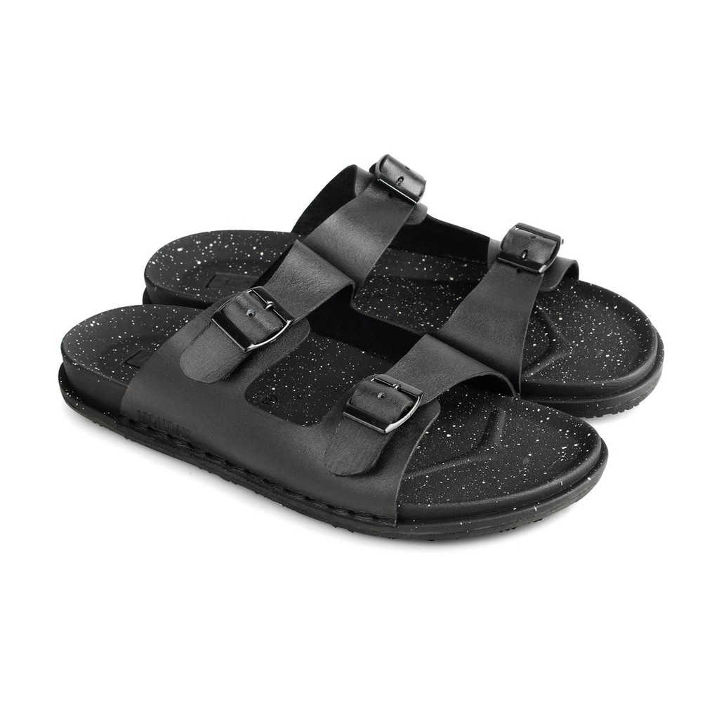 YUNO OREO BLACK |ManNeedMe x Monday| Sandal Casual Pria Outdoor KULIT ASLI ORI