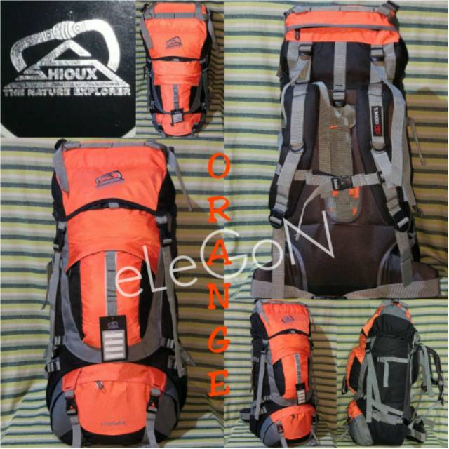 Keril Tas Gunung Carrier Sioux 100 Liter Orange Asli Sioux 100L