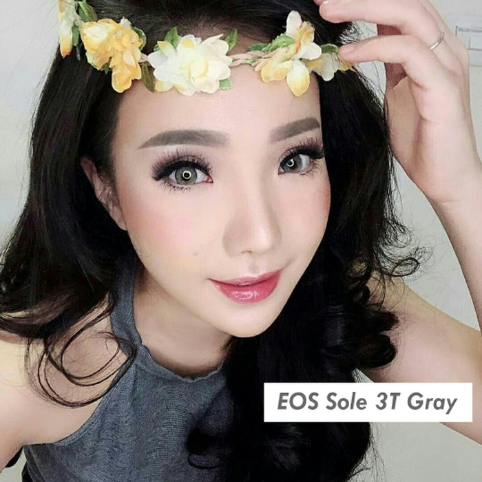 Softlens EOS Sole 3 Tones - Warna White Ivory Gray Hazel Brown Blue Green Violet